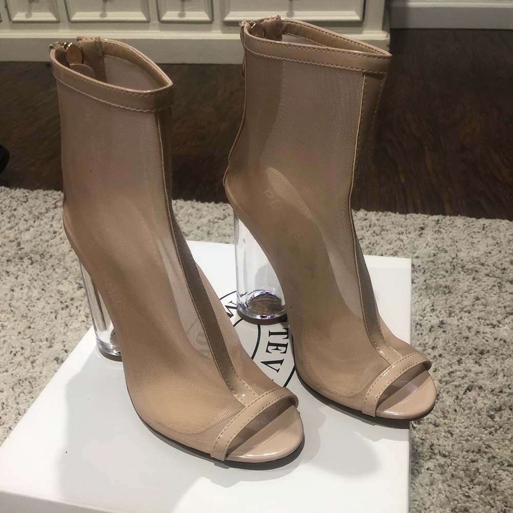 Nude Mesh Booties